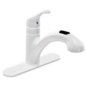 Moen CA87316W Moen Renzo Single-Handle Pull-Out Kitchen Faucet, Glacier White - CA87316W