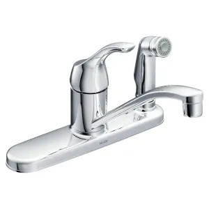 Moen CA87554C Moen Adler Single-Handle Kitchen Faucet w/ Side Spray in Deck Plate, Chrome - CA87554C