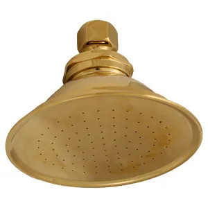 Jones Stephens S01187 Jones Stephens 5in Classic Wall Mount Round Shower Head, 2.5 GPM, Polished Brass - S01187