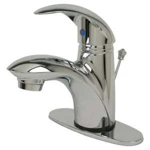 Ultra Faucets UF34120 Ultra Faucets Vantage Single-Handle Bathroom Faucet with 50/50 Pop-Up Drain, 2.2GPM, 1 or 3-Hole Installation, Lever Handle, Chrome - UF34120