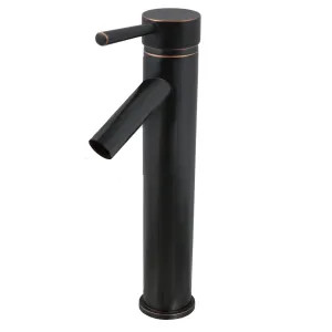 Ultra Faucets UF36905 Ultra Faucets Euro One-Handle Tall Vessel Bathroom Faucet, Straight Spout, 1.2 GPM, Less Pop-up, Lever Handle, Deck Mount, Oil-Rubbed Bronze - UF36905