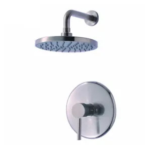 Ultra Faucets UF79503-1 Ultra Faucets Euro Single-Handle Pressure-Balanced Shower Faucet with Single-Function Showerhead, 1.8 GPM, Metal Lever Handle, PVD Brushed Nickel - UF79503-1