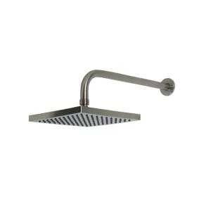 Ultra Faucets UF94003 Ultra Faucets Euro Square Shower Head with Arm and Flange, 2.5 GPM, 8in Diameter Head, 14in Arm Length, Wall-Mount, Brushed Nickel - UF94003