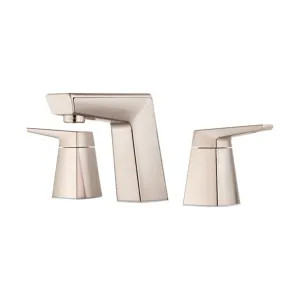 Pfister LG49-LPMK Pfister Arkitek Widespread Bathroom Faucet with Metal Pop-Up, Two-Handle, 1.2 GPM, Lever Handle, Pforever Seal, PVD Brushed Nickel - LG49-LPMK