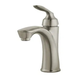 Pfister LG42-CB1K Pfister Avalon Single-Hole Bathroom Faucet with Push and Seal Drain, Single-Handle, 1.2 GPM, Lever Handle, ADA, Pforever Seal, Brushed Nickel - LG42-CB1K