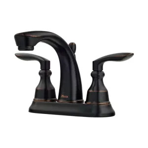 Pfister LG48-CB1Y Pfister Avalon Centerset Bathroom Faucet with Metal Pop-Up, Two-Handle, 1.2 GPM, Lever Handle, TiteSeal, Pforever Seal, Tuscan Bronze - LG48-CB1Y