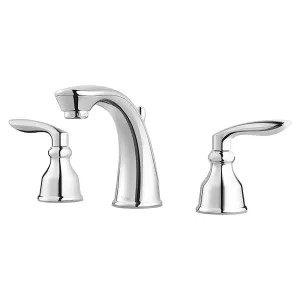 Pfister LG49-CB1C Pfister Avalon Widespread Bathroom Faucet with Pop-Up Drain, Two-Handle, 1.2 GPM, Lever Handle, ADA, Pforever Seal, TiteSeal, Polished Chrome - LG49-CB1C