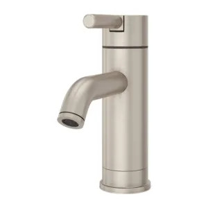 Pfister LG42-NK00 Pfister Contempra Single-Hole Bathroom Faucet with Metal Pop-Up, Single-Handle, 1.2 GPM, Lever Handle, Pforever Seal, Brushed Nickel - LG42-NK00