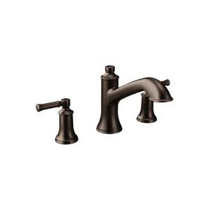 Moen T6805ORB Moen Dartmoor Two-Handle Widespread Oil-Rubbed Bronze Bathroom Faucet, 1.2 GPM, 60 PSI, WaterSense, Lever Handles, Three-Holes - T6805ORB