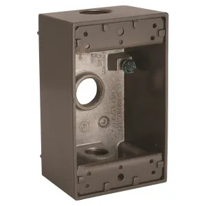 Bell 5320-2 Bell 5320-2 Bronze Weatherproof Box with Three Threaded Outlets