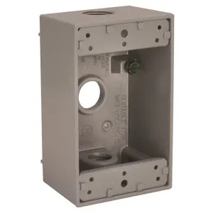 Bell 5320-5 Bell 5320-5 Gray Weatherproof Box with Three Threaded Outlets