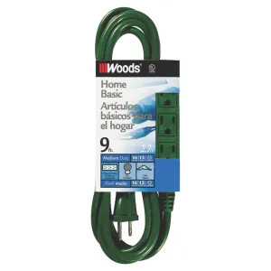 Coleman Cable 864 Coleman 0864 SJTW 3-Outlet Power Tap Extension Cord, 16/3, 9 ft