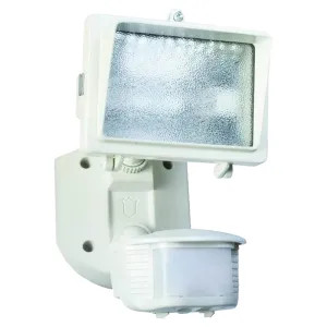 Coleman Cable L-6006WH Designers Edge L-6006WH Single Head Motion Activated Flood Light, 120 V, 150 W, Halogen, 150 W