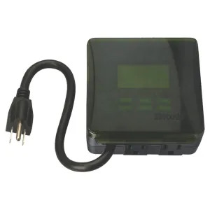Coleman Cable 50015 Woods 50015 Heavy Duty Outdoor Weatherproof Timer, 125 V, 15 A, 7 day, 20 Cycles per day