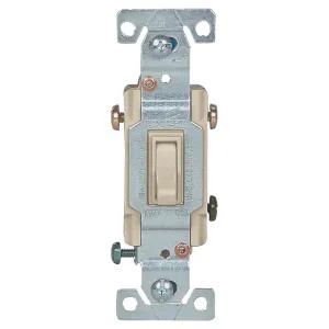 Cooper 1303-7V Cooper 1303-7 Framed Grounded Toggle Switch, 120 VAC, 15 A, Ivory