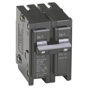 Eaton BR230 Eaton BR230 Type BR Miniature Circuit Breaker, 120/240 VAC, 30 A, 2 P, 42 kA
