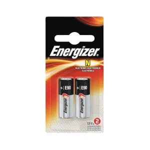 Energizer E90BP-2 Energizer E90 Specialty Alkaline Battery, 1.5 V, N, Zinc Manganese Dioxide