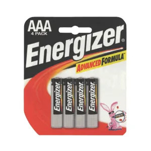 Energizer E92BP-4 Energizer E92BP-4 Non-Rechargeable Alkaline Battery, 1.5 V, AAA, Zinc Manganese Dioxide