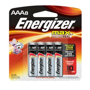 Energizer E92MP-8 Energizer E92MP-8 Non-Rechargeable Alkaline Battery, 1.5 V, AAA, Zinc Manganese Dioxide