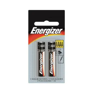 Energizer E96-BP-2 Energizer E96 Non-Rechargeable E2 Alkaline Battery, 1.5 V, AAAA, Zinc Manganese Dioxide