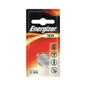 Energizer ECR1632BP Energizer ECR1632BP Coin Cell Battery, 3 V, 1632, Lithium
