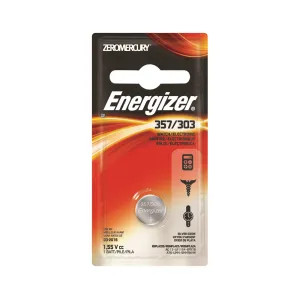 Energizer 357BPZ Zero-Mercury 357BPZ Non-Rechargeable Electronic Coin Cell Battery, 1.55 V, 357/303, Silver Oxide