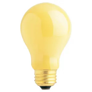 Feit 100A/Y/2 Feit Electric 100A/Y/2 Bug Light Incandescent Lamp, 100 W, 130 V, A19, Medium Screw ,