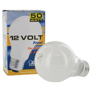 Feit 50A-12 Feit Electric 50A-12 Low Voltage Incandescent Lamp, 50 W, 12 V, A19, Medium, 2500 hr