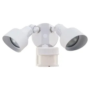 Heathco HZ-5597-WH Heathco HZ-5597-WH Heath/Zenith / Dual Brite Security Flood, 2 Lamp Halogen, White