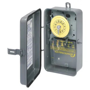 Intermatic T101R Intermatic T101R Electromechanical Timer, 125 V, 40 A, 1 - 23 hr, 1 - 12 Cycles per Day