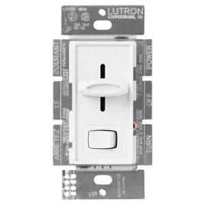 Lutron S-600PH-WH Skylark S-600PH-WH Preset Slide Dimmer, 120 VAC, 5 A, 600 W, 1 P, 3 W, White