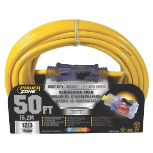 Power Zone ORP511830 Powerzone ORP511830 Pro SJTOW Extension Cord, 12/3, 50 ft