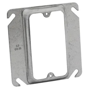Hubbell 8772 Hubbell 8772 Square Raised Device Box Cover, 4 in L X 4 in W X 1/2 in T, Gray, Steel