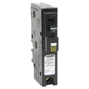 Square D HOM115PCAFIC HomeLine HOM115PCAFIC CAFCI Miniature Standard Circuit Breaker, 120/240 V, 15 A, 1 P, 10 kA