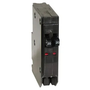 Square D QOT2020CP Square D 120/240VAC QO Tandem Mini Circuit Breaker with (2) 1-Pole 20A Switches, 10kA Interrupt Rating, Plug-In - QOT2020CP