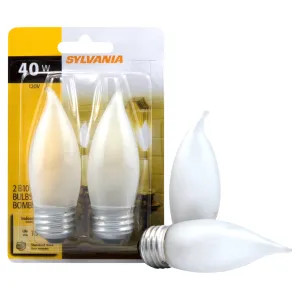 Sylvania 40WB10/SW/MED/2PK Osram Sylvania 13441 Decorative Incandescent Lamp, 40 W, 120 V, B10, Medium Screw ,, 1500 hr