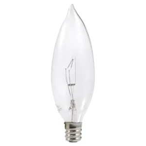 Sylvania 25W/CLR/CAN/TWST4 Osram Sylvania 13647 Decorative Incandescent Lamp, 25 W, 120 V, B10, Candelabra Screw E12