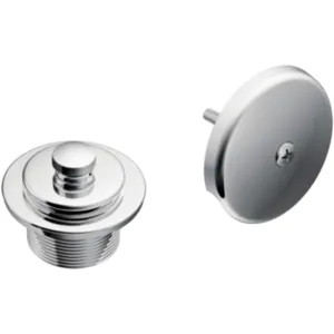 Moen T90331 Moen Push-N-Lock Waste and Overflow Trim, Chrome - T90331