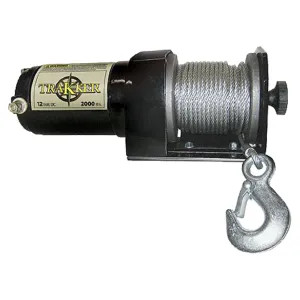 Keeper KT2000 Hampton KT2000 Portable Electric Winch, 2000 lb, 12 VDC, 1.0 hp, 5/32 in X 50 ft, Steel