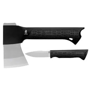 Gerber 31-001054 Gerber 31-001054 Axe Gator Combo With Knife, 8-3/4 in OAL, Forged Steel, Gator-Grip Glass Filled Nylon Handle