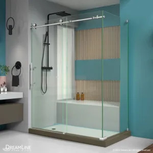 DreamLine SHEN-6134600-07 DreamLine Enigma-X Sliding Shower Enclosure w/ Brushed Stainless Steel Trim - SHEN-6134600-07