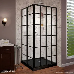 DreamLine DL-6789-09 DreamLine French Corner Shower Enclosure w/ Satin Black Trim and 36