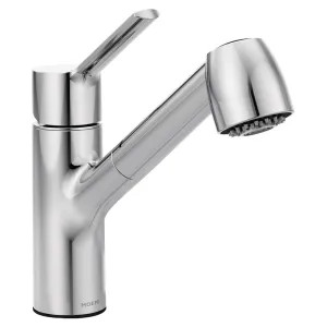 Moen 7585C Moen Method Single Handle Pull-Out Kitchen Faucet, Chrome - 7585C