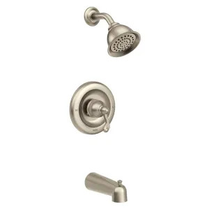 Moen T2123EPSRN Moen Traditional Posi-Temp Tub/Shower Faucet, 1.75 GPM, 1-Function, Single Lever Handle, M-PACT, Eco-Performance, Spot Resist Brushed Nickel - T2123EPSRN