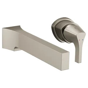 Delta T574LF-SSWL Delta Zura Two-Hole Wall-Mount Stainless Lavatory Faucet, Less Drain, 1.2 GPM, Single-Handle, Lever Handle, Less Rough-In - T574LF-SSWL