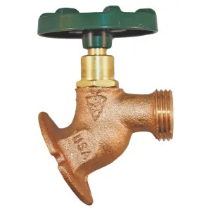 Arrowhead Brass 255LF Arrowhead 255LF Solid Flanged Sillcock Valve, 1/2 in FPT Inlet, 3/4 in Hose Thread Outlet, 125 psi, Brass