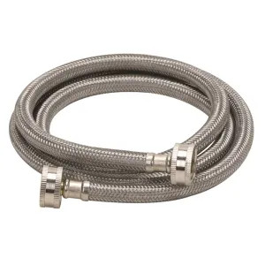 Fluidmaster 9WM60 Fluidmaster 9WM60 No-Burst Washing Machine Hose, 3/4 in x 5 ft, Female, Stainless Steel