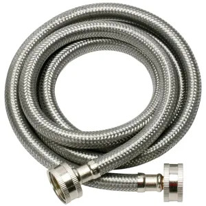 Fluidmaster 9WM60P2 Fluidmaster 9WM60P2 No-Burst Washing Machine Hose, 3/4 in x 5 ft, Female, 1000 psi, Stainless Steel