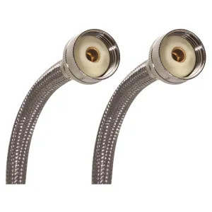 Fluidmaster 9WM72 Fluidmaster 9WM72 No-Burst Washing Machine Hose, 3/4 in x 6 ft, Female, 1000 psi, Stainless Steel