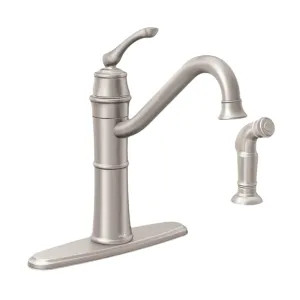 Moen 87999SRS Moen Wetherly Single Handle Kitchen Faucet w/ Side Spray, Lever Handle, Spot Resist Stainless - 87999SRS